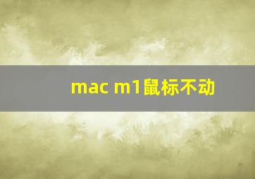 mac m1鼠标不动